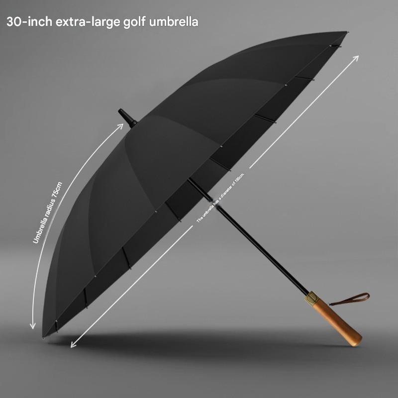 16 Ribs Golf Umbrella Wooden H - đánh giá và giá Golf Umbrella Large