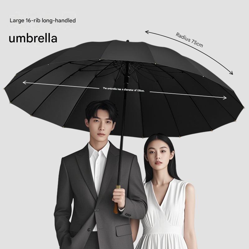 16 Ribs Golf Umbrella Wooden H - đánh giá và giá Golf Umbrella Large